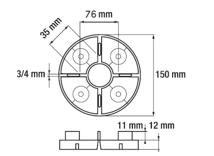 Wspornik Tarasowy Stały H12 mm - obrazek 2